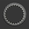 Futuristic Tire Design With Geometric Block Pattern And Silver Metallic Finish