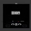 ION Black Open Case Turntable With Colorful Vinyl Record And Handle