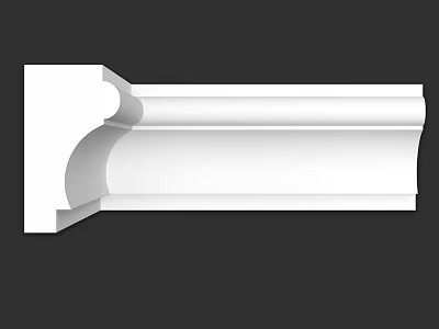 White Decorative Molding For Interior Architectural Design With Curved Edges And Smooth Surface 3d model