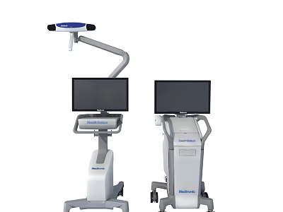 Medical Devices Featuring Dual Monitors Mobile Stands And Adjustable Arm Structures 3d model