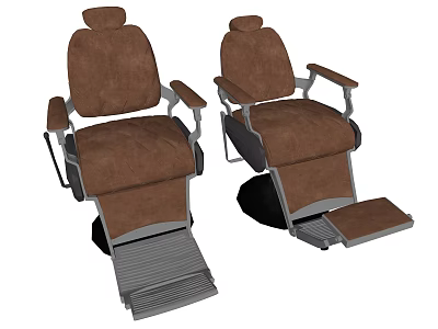 Comfortable Brown Massage Chairs With Ergonomic Armrests And Adjustable Footrests 3d model