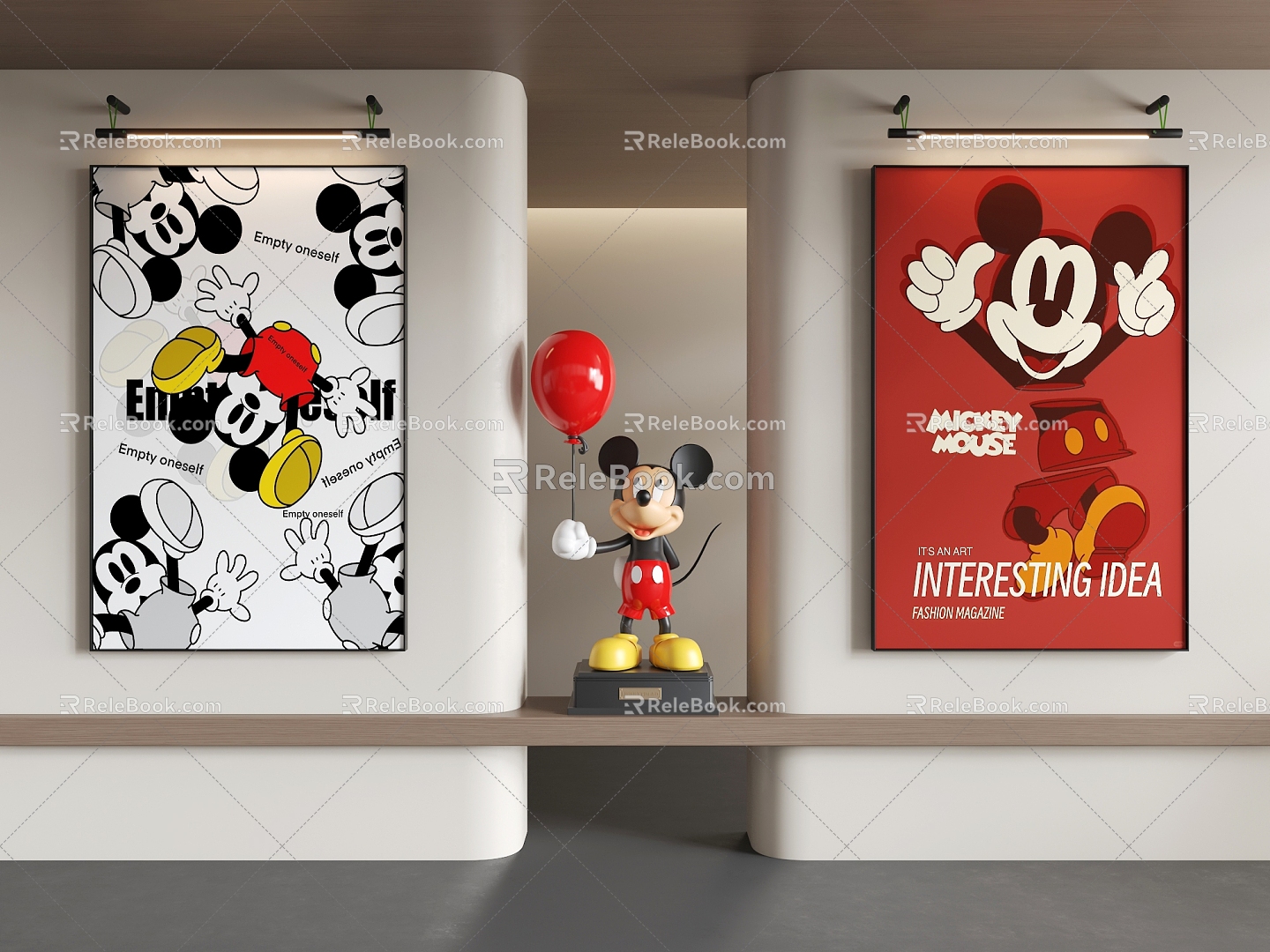 Cartoon Painting Cartoon Decorative Painting Mickey Painting 3d model