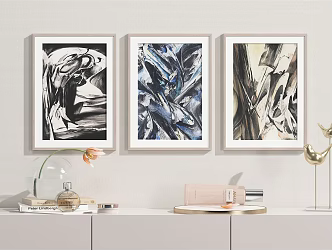 Modern Abstract Painting Abstract Hanging Painting Combination Ornaments 3d model