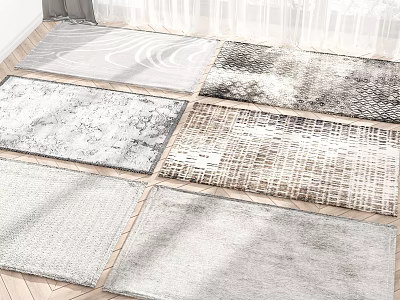 Modern Square Rugs with Various Textured Patterns for Living Room Home Decor 3d model