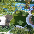 Residential Landscape Design With Green Lawn Trees Water Features And Pathways