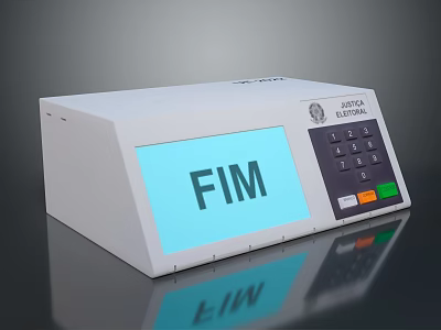 ADVITA ELECTRONICS White Device With FIM Display And Control Keyboard Panel 3d model