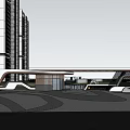 Modern Entrance Gate Design Featuring Circular Ceiling Lighting And Dark Floor