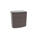 Modern Bedside Table Design With Dark Wood Finish And Marble Top