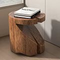 Unique Design Wooden Stool With Books On Top In Indoor Corner With Natural Light