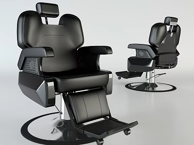 Black Leather Medical Examination Chairs With Adjustable Footrest And Metal Base 3d model