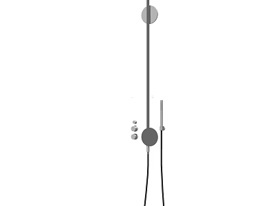 Modern Shower System with Overhead Round Head Vertical Bar and Handheld Sprayer 3d model