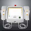 White Medical Diagnostic Device With Display Screen Red Button Side Units And Connected Cables 3d model