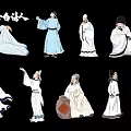 Artistic Traditional Chinese Ancient Literati Figure Hanging Decorations For Home Decor
