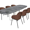 Dining table and chair combination 3d model