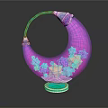 Pink Crescent Shaped Medical Device With Colorful Stars And Transparent Base For Kids