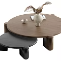 Middle ancient style tea table, mother and son 3d model