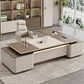 Modern Office Desk With Laptop Desk Lamp Phone And Office Chair Near Bookshelf Green Plants