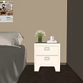 Modern Bedside Table Simple Bedside Table Ornaments Combination 3d model