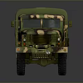 Camouflage Military Transport Truck With Large Cargo Area And Multiple Wheels