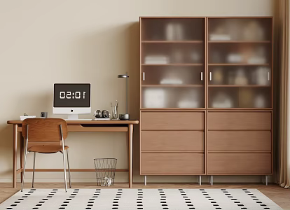 Antique Desk Bookcase Study 3d model