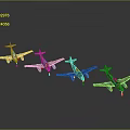 Various Colorful Airplane Toy Models Showcasing Unique Design Details In Row
