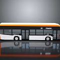 Orange And White Megabus With Large Windows And Double Doors Design