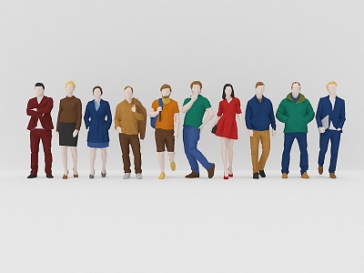 Multiplayer Crowd Character Combination Multiplayer Combination Character Human Model Dummy Low Poly Character Professional Male Human model