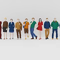 Multiplayer Crowd Character Combination Multiplayer Combination Character Human Model Dummy Low Poly Character Professional Male Human 3d model