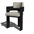 Modern Single Chair Design With Black Frame Gray Fabric Cushion Armrest And Backrest