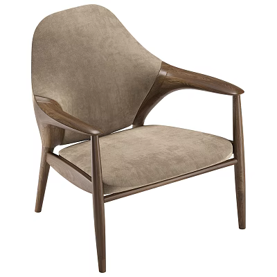 Stylish Accent Chair With Wooden Frame And Plush Upholstered Seat For Living Room 3d model