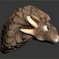 Handcrafted Brown White Animal Figurine In Sitting Position With Textured Fur And Whiskers