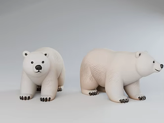Cartoon cute little polar bear 3d model
