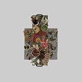 Assorted Charcuterie Platter With Sausages Meat Slices Cheese Nuts Olives Bread Served On Wooden Tray