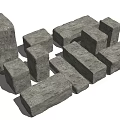 Natural Stone And Wood Blocks For Construction And Decoration Projects 3d model