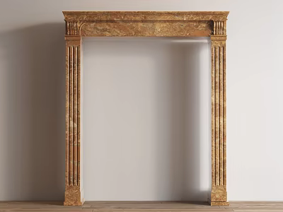 Elegant Classical Marble Archway Interior With Ornate Columns And Intricate Carvings 3d model