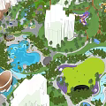 Residential Landscape Design With Multiple Buildings Green Spaces Water Features And Paths