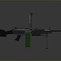 Military Machine Guns With Green Ammunition Boxes And Tripods