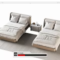 Single bed bedside table 3d model