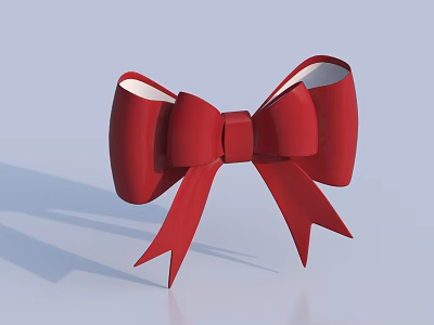 Red Bow Decorative Ornament Set With Elegant Design For Home Decoration 3d model