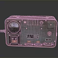 Vintage Computer Device With Metal Case Gauge Buttons And Switches