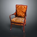 Classic Style Accent Chair With Floral Pattern Upholstery And Wooden Armrests Brown Frame