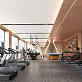 Modern Fitness Center Interior With Table Tennis And Billiard Tables