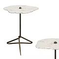 Modern Side Table With Irregular Marble Top And Stylish Metal Stand Design 3d model