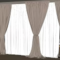 Elegant Beige Velvet Curtains With White Sheer Layered For Modern Room