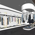 Modern Clothing Store With Hanging Apparel Various Styles And Spacious Display Areas