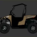 Brown And Black UTV With Open Top Large Tires For Off Road Use