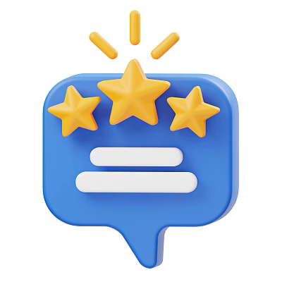 Blue Speech Bubble Shaped Ornamental Decoration Set With Yellow Stars For Home Decor 3d model