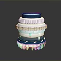 Multi Layer Mechanical Component With Blue Top Silver Metal And Precision Industrial Structure Design