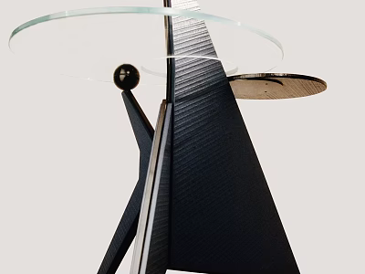 Modern Glass Top Coffee Table with Stylish Black Metal Frame Design 3d model