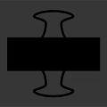 Black Paper Clip Holder With Simple Design And Two Metal Paper Clips